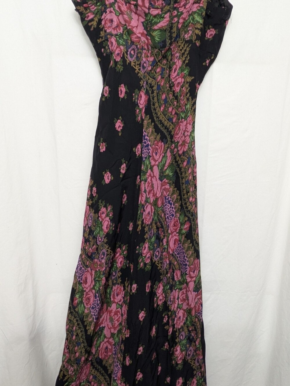 Vintage 90s Betsey Johnson New York Floral Paisley Maxi Dress M - Picture 4 of 7